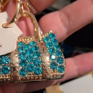 Gold and Blue Crystal Key Holder
